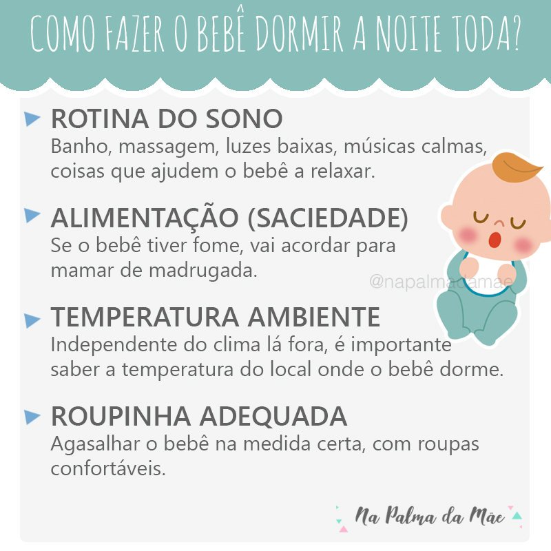 Dicas para fazer o bebê dormir a noite toda